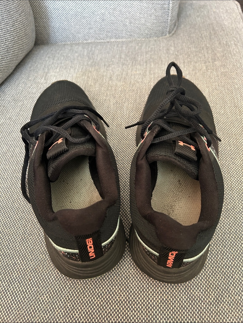 Under Armour Black Athletic Sneakers with Small Orange Details